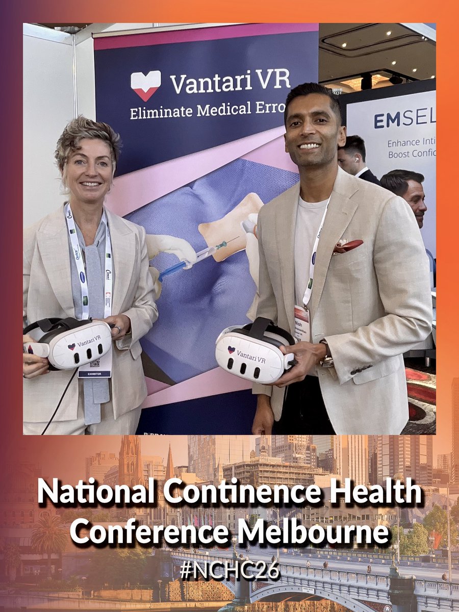 VantariVr's tweet photo. Day 1 @AusContinence 2026! 🇦🇺 

#vr #healthcare #digitalhealth #training #education #medicine #innovation #ai #virtualreality #vantarivr #simulation #anesthesia #continencehealthaustralia #nchc26 https://t.co/fTGYYJSpSs