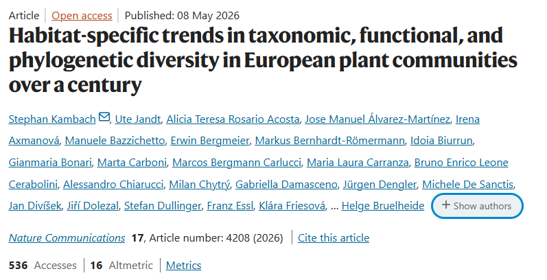 GlobalEcoUnit's tweet photo. 🌱 Europe’s plants are changing. A 100-year study of 57k+ plots shows local spp numbers rose ~0.2% yearly
But there is a catch: gains include more non-native and generalist spp, with wetlands changing the most
Stephan Kambach @JosepPenuelas @CSIC @iec 
https://t.co/2RtVY4TV9C https://t.co/B5tl0kSKzK