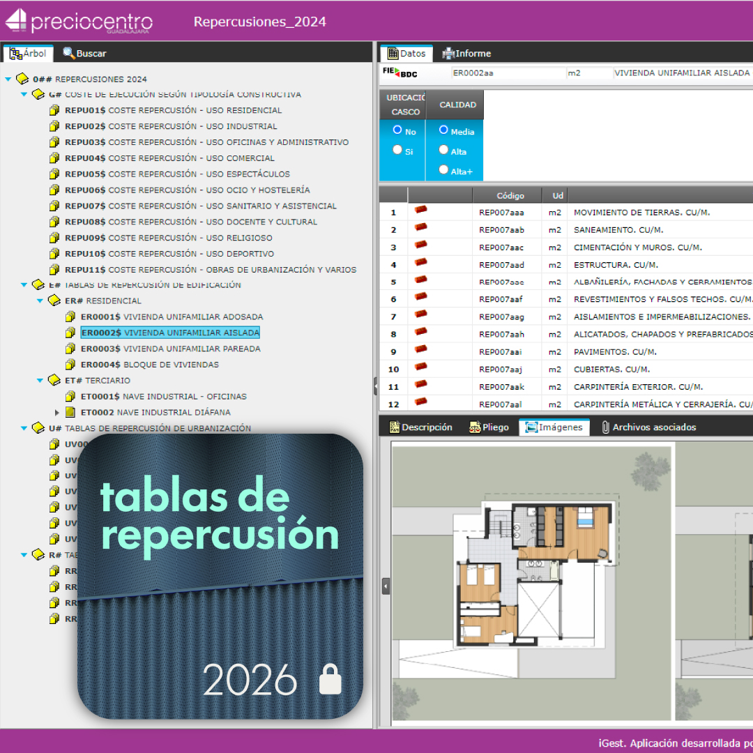 PrecioCentro's tweet photo. ¿Quieres tener una estimación del coste de ejecución material (euros/m2) de tu edificación? 👷♀️ 👷♂️
 
Si tu respuesta es afirmativa… ¡Utiliza nuestras Tablas de Repercusión! 🔝
 
Ya disponible en nuestra tienda la actualización 2026
 👉 https://t.co/hS9QISlc8P https://t.co/4XfqGZJsFX