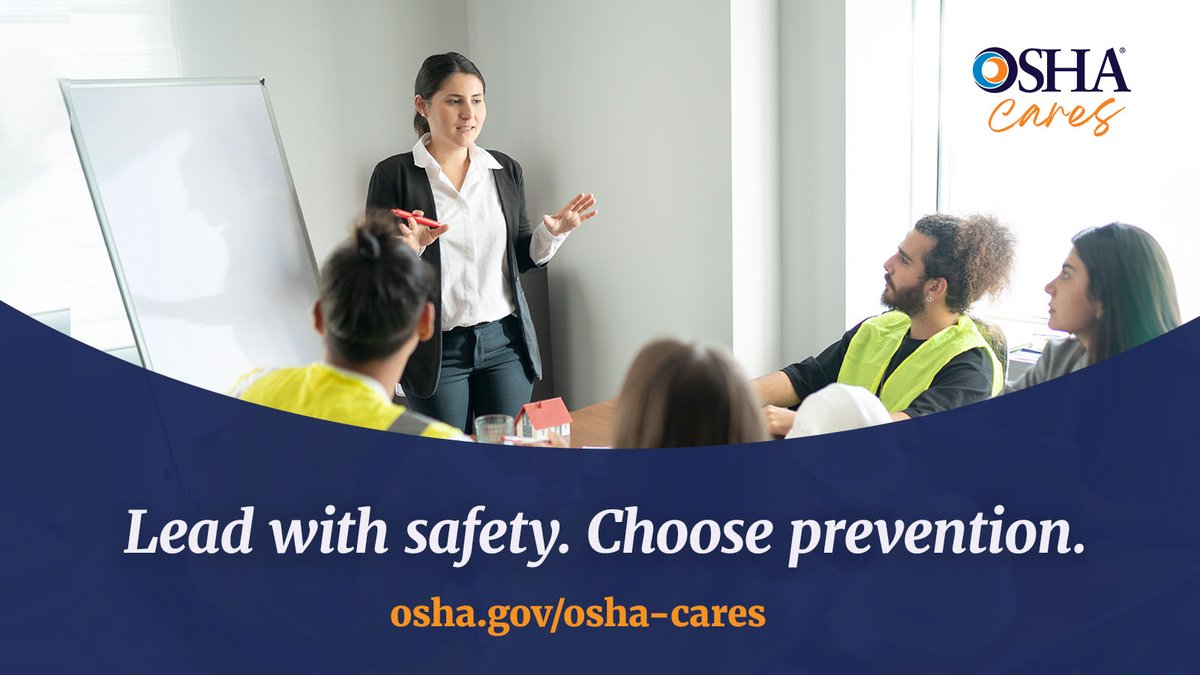 OSHA_DOL's tweet photo. Our OSHA CARES initiative is about being proactive, not reactive, when it comes to preventing workplace injuries, illnesses, and fatalities. Learn more: https://t.co/2la6NCR09s https://t.co/wVb2Lv7vjC
