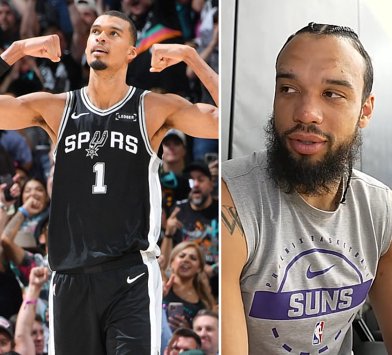 Basket_Infos's tweet photo. « Une fois que Wemby gagnera son premier MVP, tu ne verras plus personne d’autre gagner le MVP. Ses stats vont augmenter chaque année. Wemby c’est de la folie. Ils jouent tout le temps cette action où un petit arrière vient poser un écran, il sort de l’écran, personne ne switche, personne ne sort sur lui, et là il a juste à poser un dribble pour aller exploser le cercle. 

Il est encore loin d'avoir atteint son plein potentiel. Il pourrait juste shooter par-dessus les gars. Une fois qu’il aura compris ça, ce sera terminé. »

— Dillon Brooks via RAY LIVE/YT