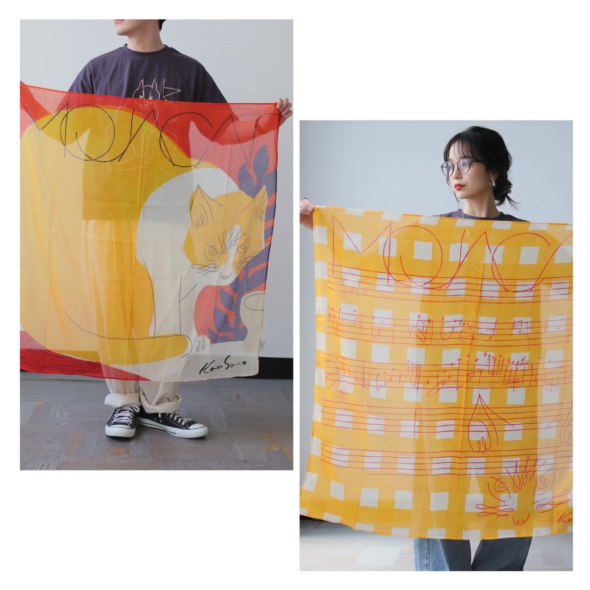 origami_PROD's tweet photo. 🐈 Kan Sano 🛍️ New Merch 🐈‍⬛

【MOJACAT TOUR 東京公演から販売開始】
最新アルバム『MOJACAT』のオフィシャルグッズを販売します 🧶

✴︎ MOJA Big Scarf
✴︎ MOJA T-shirt
✴︎ MOJA Socks
✴︎ Logo Sticker (MOJACAT ver.)

東京公演のみ先行物販を行います 👕
ぜひ会場でご覧ください！
🕒 15:30-16:30