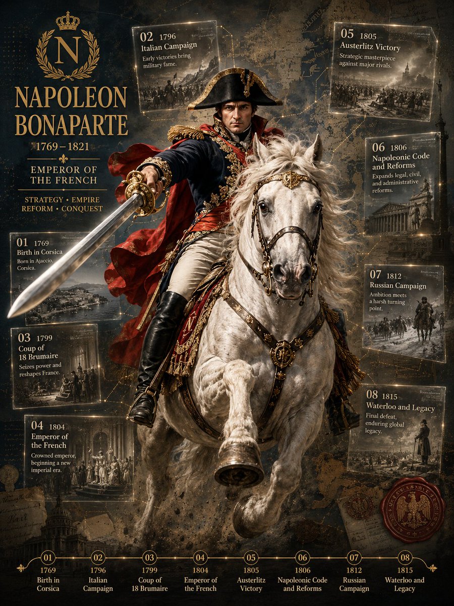 Napoleon Historical Timeline Poster