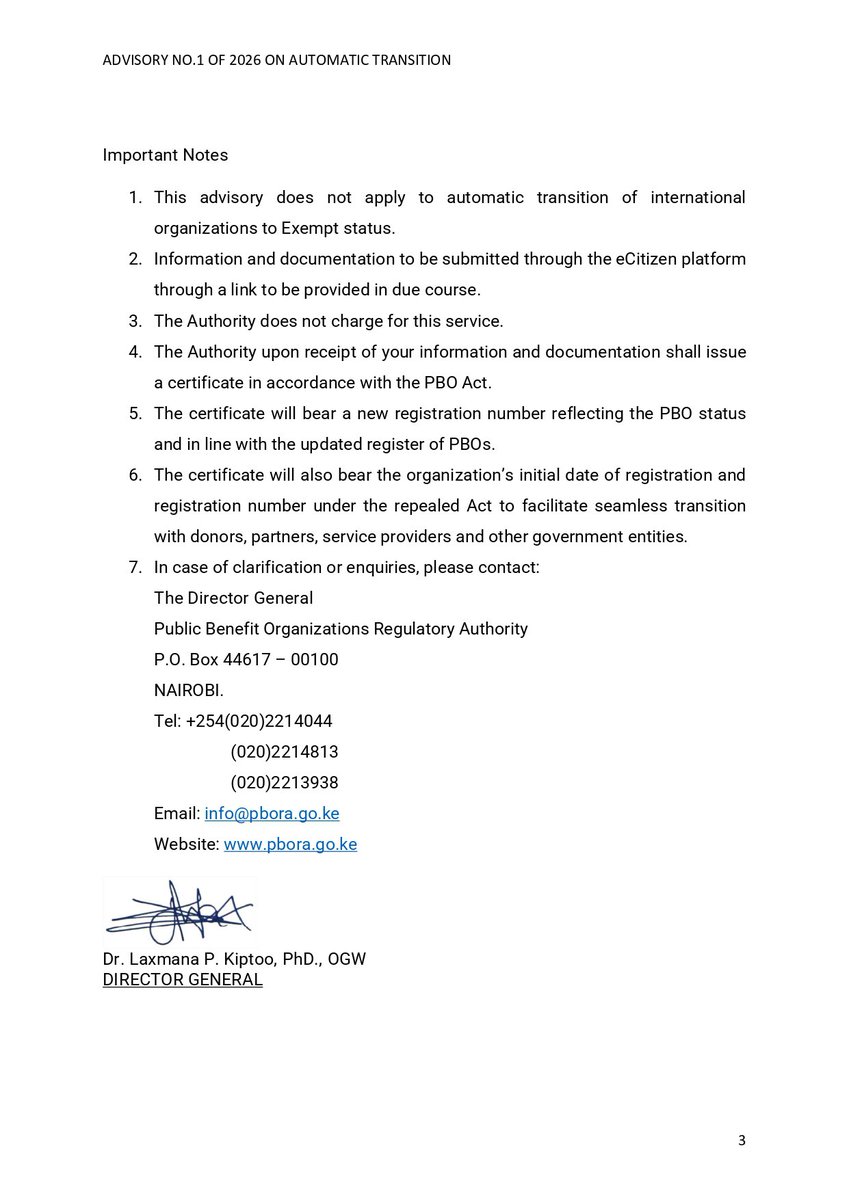 PBO_RA's tweet photo. Advisory on transition of existing NGOs to the PBO Act, 2013 framework.   ^MN https://t.co/91wROOp8zL