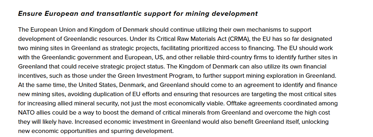 OC7990's tweet photo. #GROC 
"In order to offset some of the financial burden and the risk of developing critical mineral resources in Greenland, the US Congress should designate Greenland as a domestic source of supply under Title III of the DPA."

https://t.co/geCpvXXRuP https://t.co/Nn2VpMw5pN