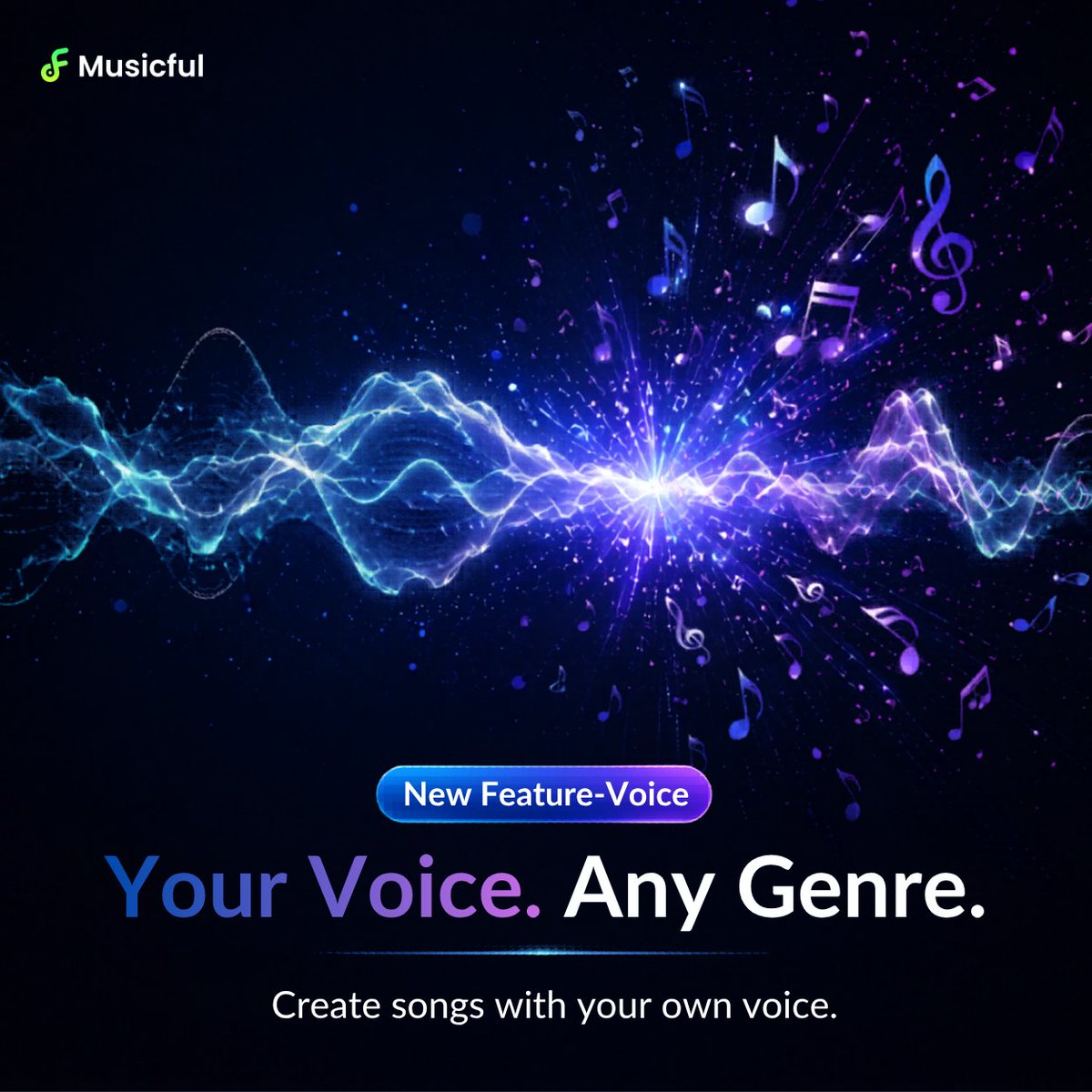 musicfulai's tweet photo. ๐ค Voice is now LIVE on Musicful AI.
Upload or record your own voice, save vocals from generated songs, and reuse them in future tracks. ๐ฅ
More control. More creativity.
Try it now ๐ https://t.co/bA2wc8FihU
#AIMusic #AIvoice #Musicful #VoiceGenerator #CreateWithAI https://t.co/2OmNY5GRAo
