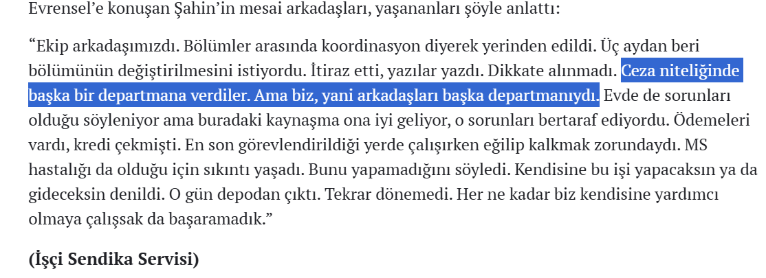 KansuYildirim's tweet photo. Amazon'un Türkiye deposunda çalışan Mehmet Şahin'in arkadaşları "üç aydan beri bölümünün değiştirilmesini istiyordu. Ceza niteliğinde başka bir departmana verdiler." demişler. Bilmeyenler için belirtelim Amazon'daki çalışma biçimi "Amazonization" = "işgücünün Amazonlaşması" olarak ifade bulan, depo ve lojistik sektöründe emek rejimine karakter kazandıran türden ağır bir çalışma disiplini.
Amazon depolarında aşırı verimlilik, dijital gözetim ve güvencesiz istihdamla şekillenen iş modelinin algoritmik tekniklerle yönetilen görevlere dönüştürülmesi. Bu süreçte işçiler üzerindeki hem klasik hem dijital (Taylorist) denetim teknikleri de artırılıyor.
Bu tempodaki bir çalışma iş cinayetlerini ve iş kazalarını da kaçınılmaz kılıyor:
🟥 UIC Kentsel Ekonomik Kalkınma Merkezinin 2023 yılında yaptığı araştırmaya göre Amazon depolarında çalışanların yüzde 41'i iş yerinde yaralandığını bildirmiş; şirkette üç yıldan fazla süredir çalışanların yüzde 51'i ise yaralanmış.
🟥 Bernie Sanders tarafından Temmuz 2024'te yayınlanan bir rapora göre Prime Day ve Black Friday gibi yoğun dönemlerde Amazon depolarında kaza oranlarının yüzde 59 civarında arttığı tespit edilmiş.
🟥 Amazon'un ABD'deki depolarında 2016 ile 2019 arasında 4.000 ciddi yaralanma yaşanmış ve bunların çoğu kronik ağrıya ve uzun süreli sakatlığa yol açmış.
Bugün bu çalışma disiplini artık neredeyse tüm depoculuk sektöründe hakim.
https://t.co/rm15toSgGK