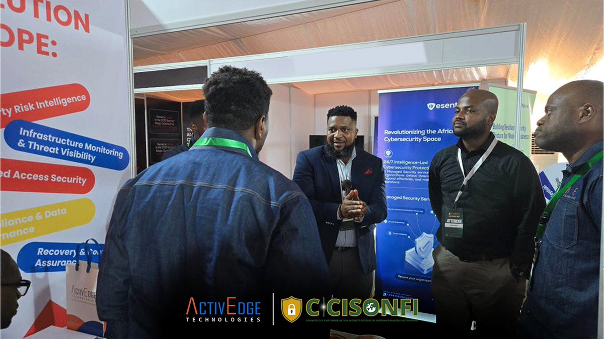 ActivEdgeNG's tweet photo. Throwback to Day 1 at the 𝗖𝗖𝗜𝗦𝗢𝗡𝗙𝗜 𝗖𝗼𝗻𝗳𝗲𝗿𝗲𝗻𝗰𝗲 2026 🚀
Great conversations, engaging sessions, and meaningful connections as 𝗔𝗰𝘁𝗶𝘃𝗘𝗱𝗴𝗲 𝗧𝗲𝗰𝗵𝗻𝗼𝗹𝗼𝗴𝗶𝗲𝘀 proudly showed up as a 𝗣𝗹𝗮𝘁𝗶𝗻𝘂𝗺 𝗦𝗽𝗼𝗻𝘀𝗼𝗿.
Day 2 continues 🔥
#ActivEdgeTech https://t.co/uLQjO7Mixu