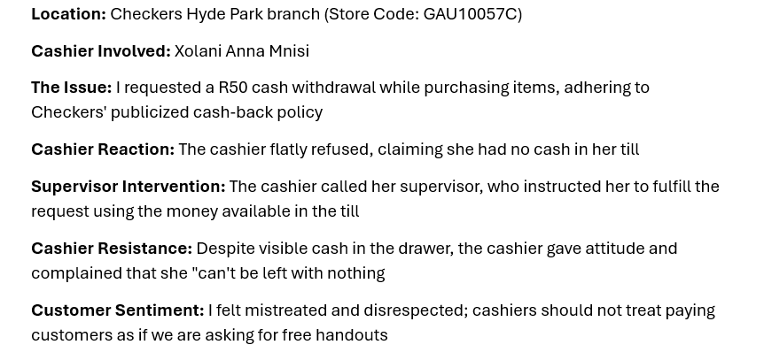 Mmatline's tweet photo. @CheckersSA 

Address your cashiers!!! https://t.co/vCTdGRZfzj