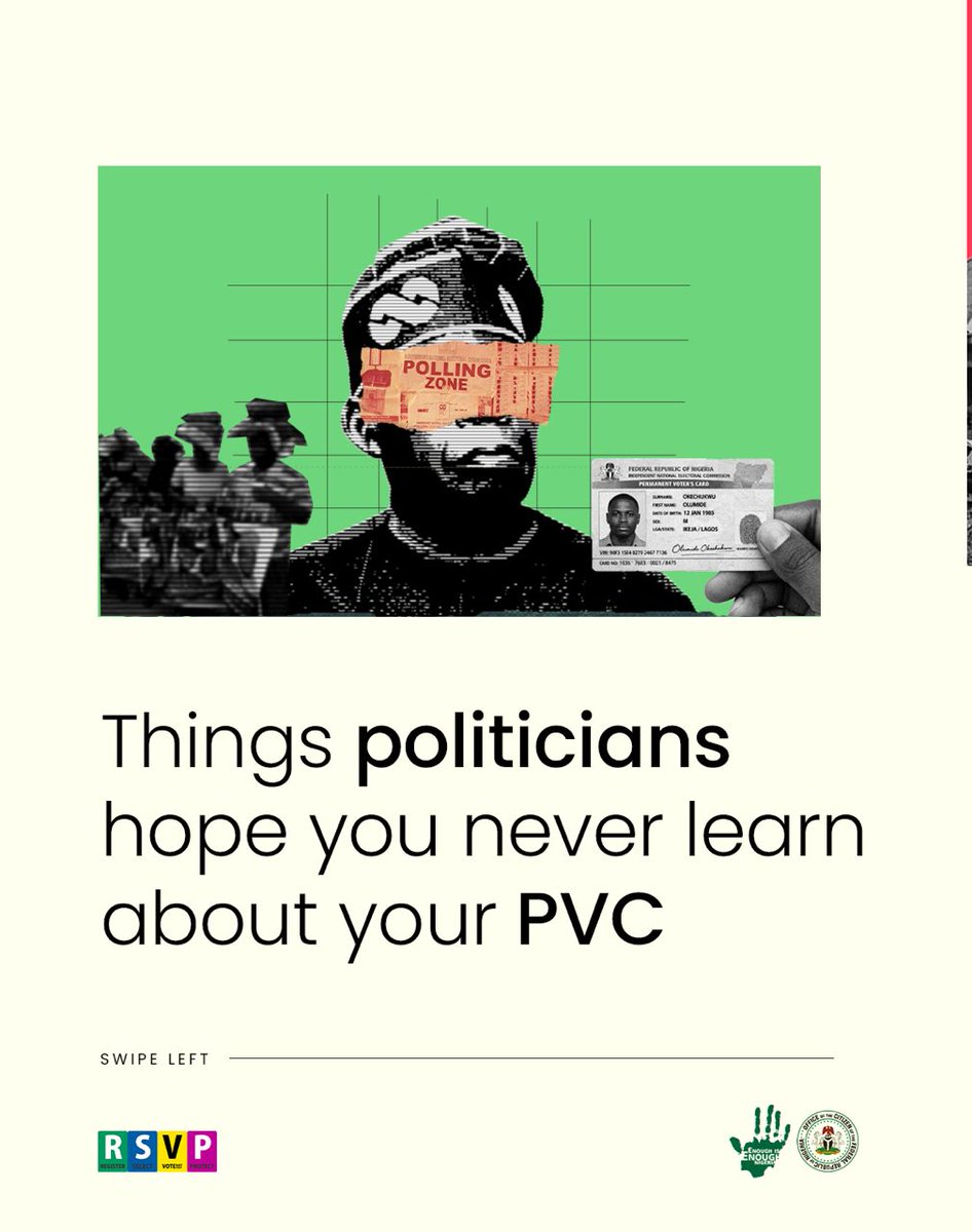 EiENigeria's tweet photo. Things politicians hope you never learn about your PVC🧵
Swipe through - this one is important. https://t.co/bRXMPKMLDh