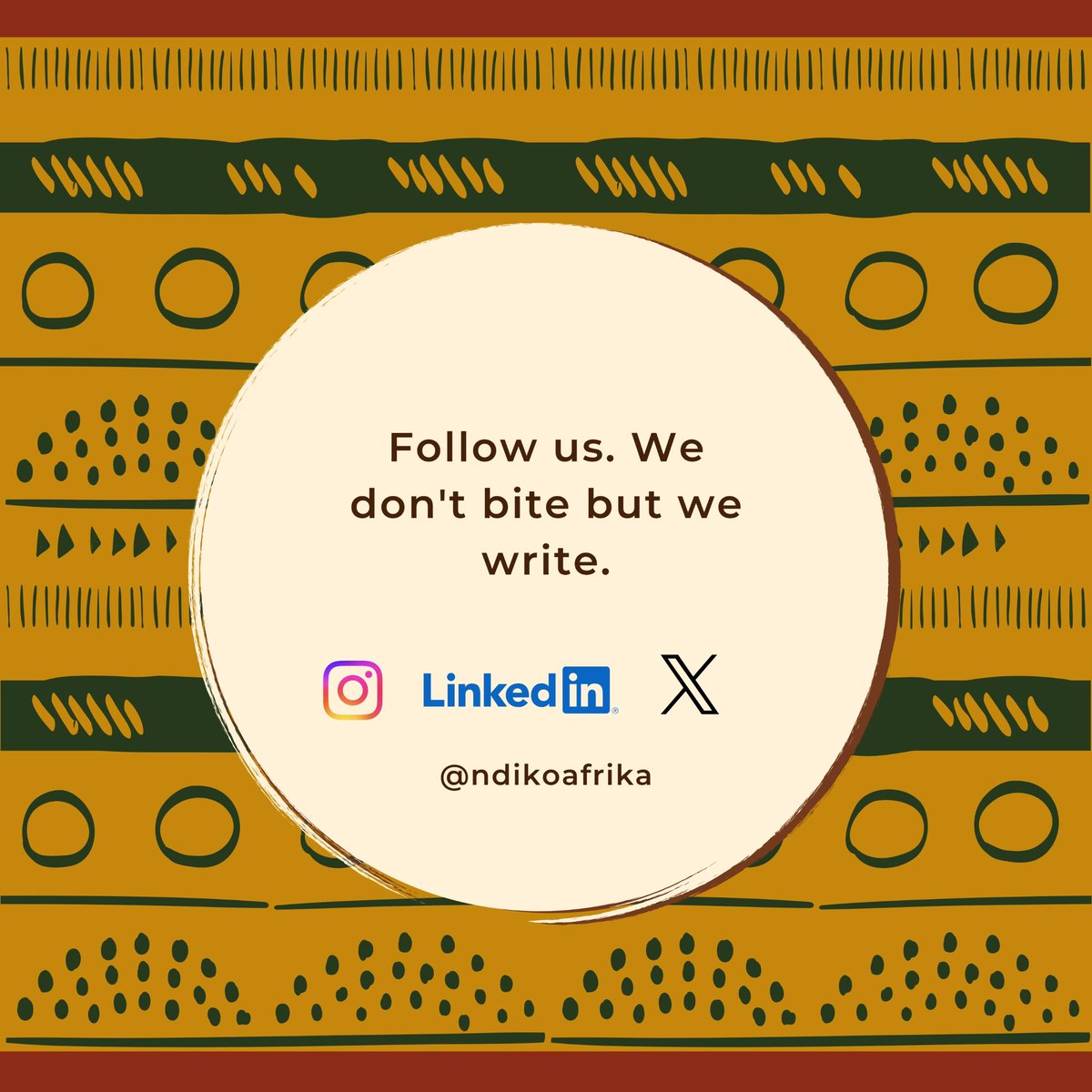 ndikoafrika's tweet photo. Africa is forgetting itself.
Every elder who passes takes a library with them. No written record. No archive. Just memory, fading.

We're building the archive Africa never had.

We don't bite, but we write. 🖊️
— Ndiko Africa

#NdikoAfrica #AfricanCulture #CulturalPreservation https://t.co/TPbcd0A115