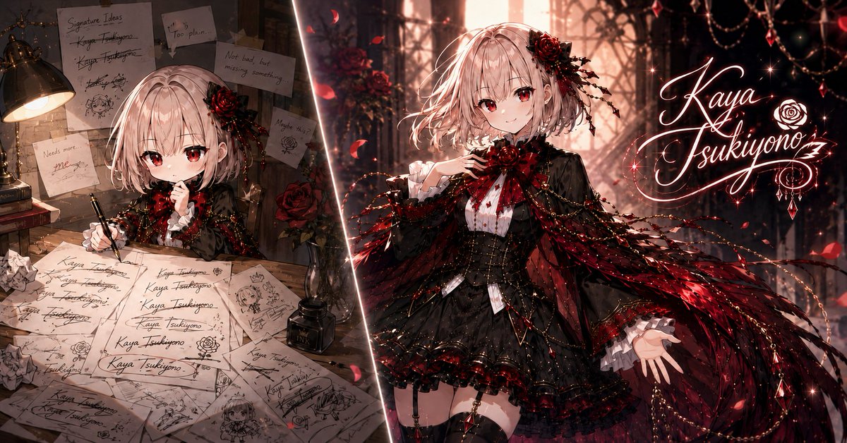 nyantoka's tweet photo. 隙間時間に始めたAIイラスト。現在試行錯誤中ですが、
そんな中見つけた素敵なイベントと素晴らしいプロンプト。
お借りして参加させて頂きました。ありがとうございます。

#ウチの子サイン 
#AIイラスト https://t.co/n1eN7edPyN