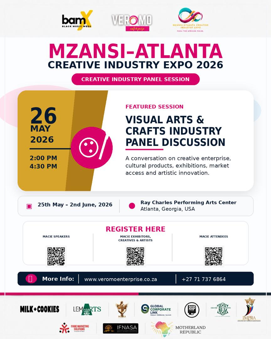 26macie's tweet photo. VISUAL ARTS &amp; CRAFTS INDUSTRY PANEL DISCUSSION

African visual arts and crafts meet global creative enterprise at MACIE 2026. Innovation, culture and market access in focus.

Learn More:
https://t.co/qiJ0zmr31t

#MACIE2026 #FeelTheAfricanPulse https://t.co/RmhD1qDhwu