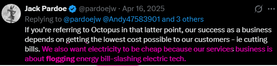 Andy47583901's tweet photo. It’s the consistent rejection of reforms like this that stop Octopus from capitalising on a postcode lottery of massive price differences by zone to sell more of their niche product in the lower price zones

https://t.co/irX6xhGPyQ https://t.co/Sb1HyMz5Kb