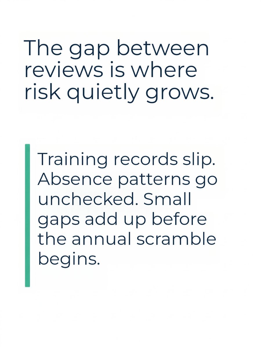 WorkSmarterHR's tweet photo. Treating HR compliance as a once-a-year task leaves hidden risks building up. Small gaps in training and records quietly expose your business. Make compliance part of daily workflow with WorkSmarter. Stay ahead, stay secure.

#HRCompliance #HRSoftware #PeopleManagement #SMEsUK https://t.co/RrIIkcq1j1