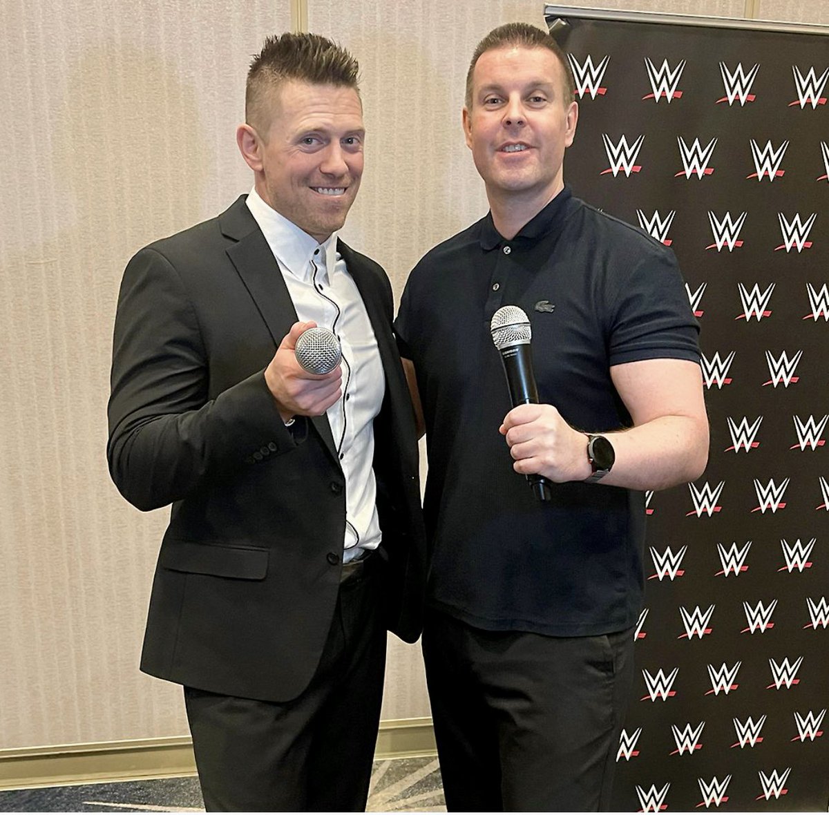 scottfuture's tweet photo. Always great catching up with @mikethemiz ! Talking longevity, WWE legends, and mentoring the next generation! https://t.co/JfYksZWtG2 @muscle_fitness @WWEPR https://t.co/I2oPL59inC