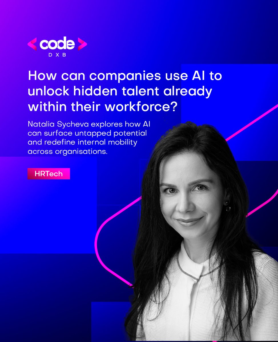 codeexpodxb's tweet photo. "Every organisation has far more talent than it can see. AI turns it into a dynamic sandbox where employees can operate entrepreneurially." – Natalia Sycheva, speaking at Code DXB.

Comment HRTECH to learn more.

#CodeDXB #HRTech #EnterpriseAI https://t.co/EJEbJKd5jP