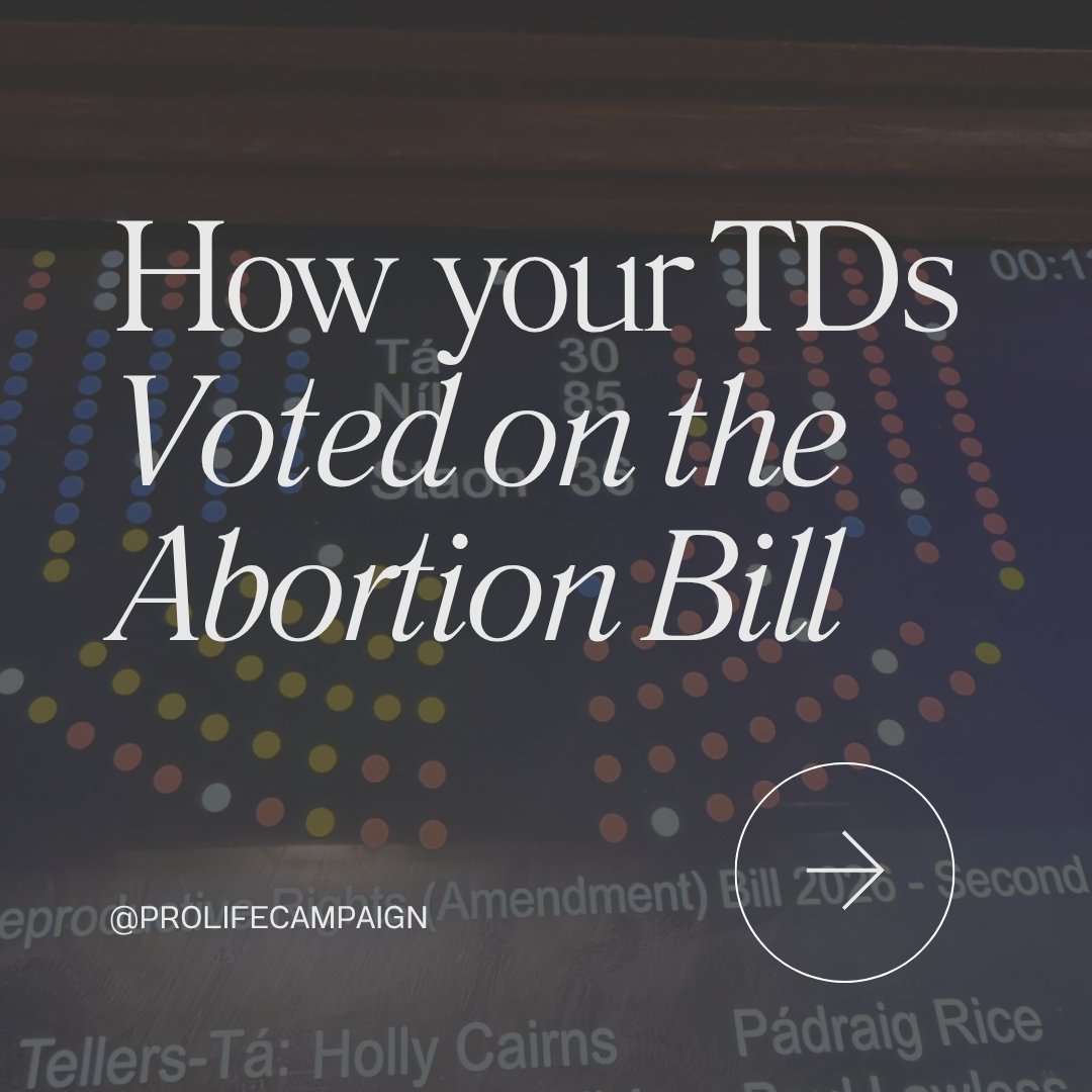 prolifecampaign's tweet photo. See how your TDs voted on the Social Democrats’ abortion bill 🗳️
Last night’s result was a stunning, hard-fought pro-life win. We’ll have more analysis later on how it happened and what it means for the issue - including the opportunities it creates and the ongoing challenges ahead.  But for now, well done again to everyone who contacted their TDs in the 72 hours before the vote. It made all the difference!!