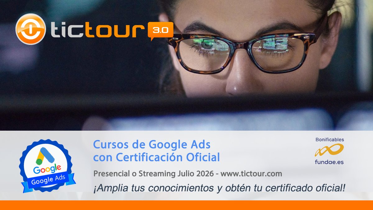 tictour's tweet photo. ¿Tu inversión en Google Ads no es rentable?

Aprende a optimizar el ROI y a controlar cada euro de tu presupuesto. Certificación avanzada en SEM. Julio 2026.

Presencial en Sevilla o Streaming. 100% Bonificable por FUNDAE.
#GoogleAds #SEM #MarketingDigital https://t.co/mpvodRNiPr