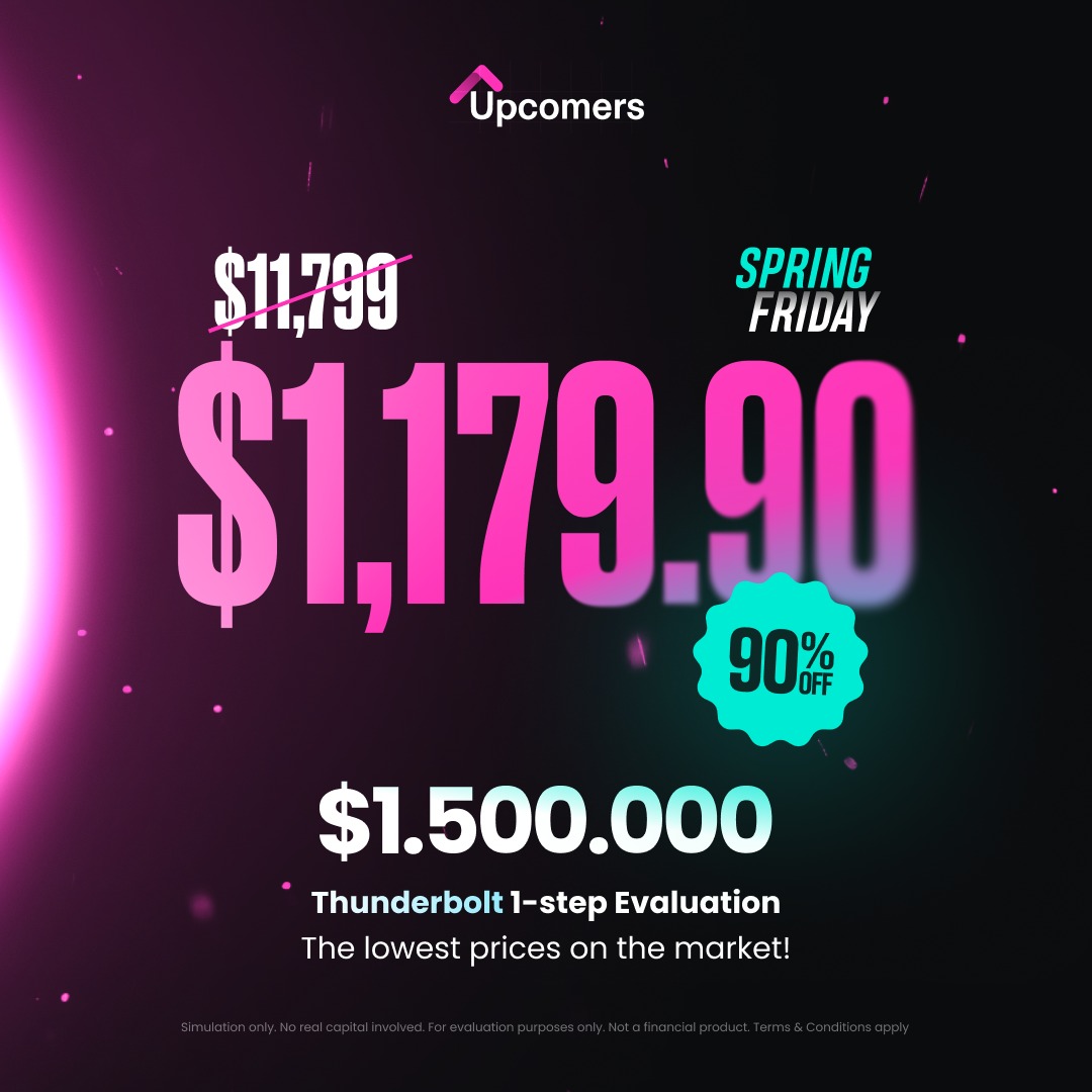 upcomers_com's tweet photo. => 90% Off everything + free account with code SPRING90.
=> $6M+ paid out, 4.9/5 Feefo, 12,400+ reviews.
=> Trusted by traders worldwide.
=> Our biggest sale ever. Limited spots. Don't miss the timer.
=> Funded up to $4M, top conditions, 12-hour payouts.