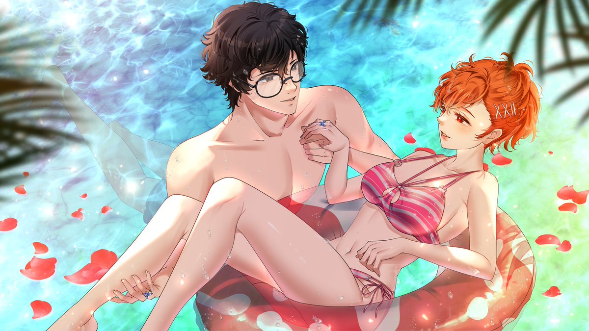 TheArcticDen's tweet photo. What's something fun for Ren Amamiya and Kotone Amamiya(Shiomi) to do for the summer? Go to the beach of course! :3
Illustration I had made by @ktoneart. Very happy with the summery feel of it.
(I still like the fake glasses :3)
#Redduo #RenAmamiya #KotoneShiomi #Persona5 https://t.co/hCYuVh96jK