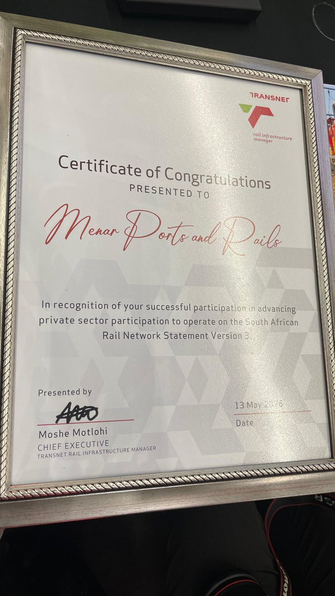 menarports_rail's tweet photo. Press Release: Menar Ports &amp; Rail moves ahead with strategic Transnet partnership https://t.co/n7XhydMznB
#menar #Transnet #RailReform #MenarPortsandRail #ReindustrialiseSA https://t.co/kyoHYHjdT0