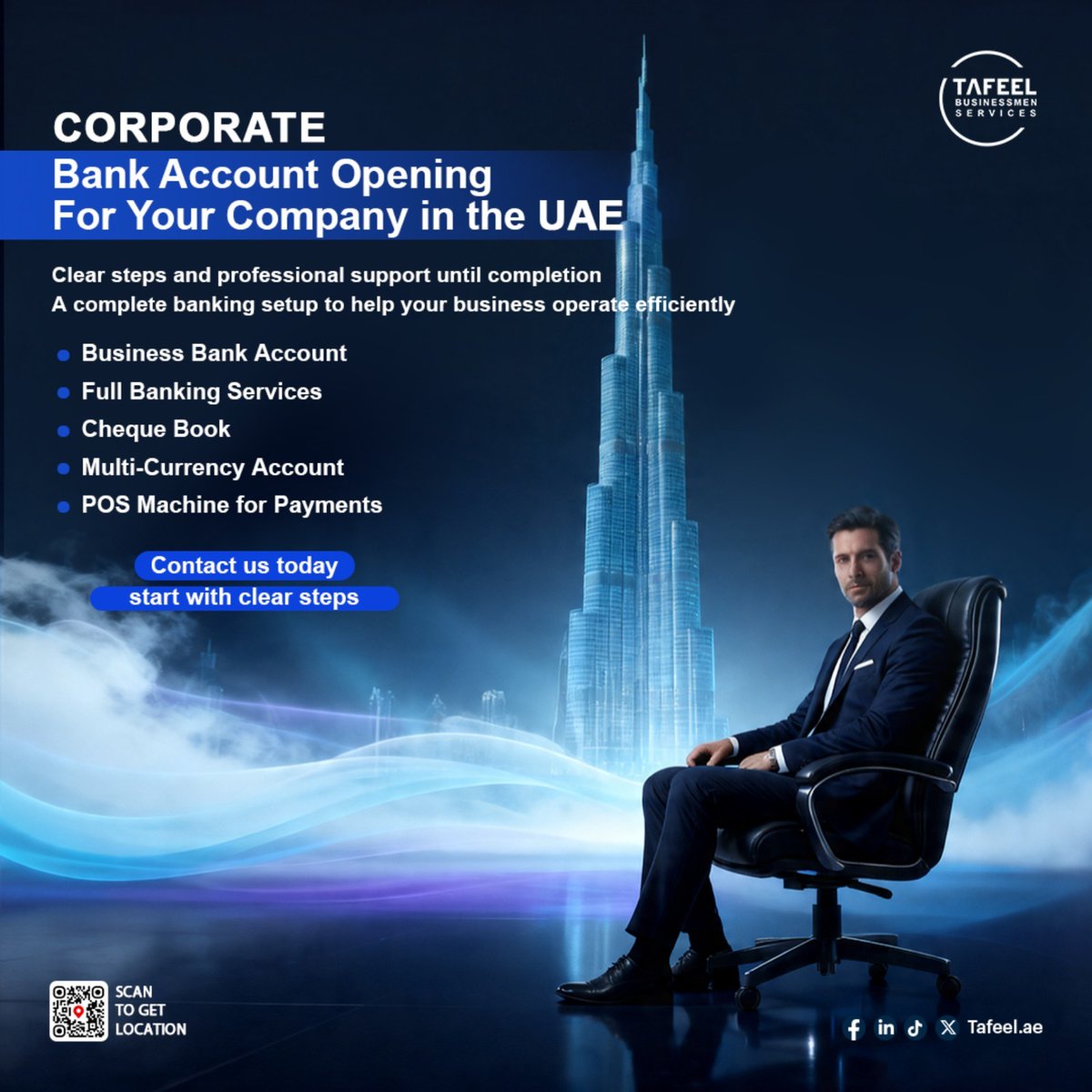 tafeel_setup's tweet photo. Open your Corporate Bank Account in the UAE 🇦🇪

Fast &amp; hassle-free setup for:
✅ Business Accounts
✅ Multi-currency support
✅ Cheque book &amp; POS solutions

💼 Free consultation available
📞 +971 50 307 5060 (Call/DM)

#UAEBusiness #CorporateBankAccount #DubaiBusiness https://t.co/1jC2SUXzKV
