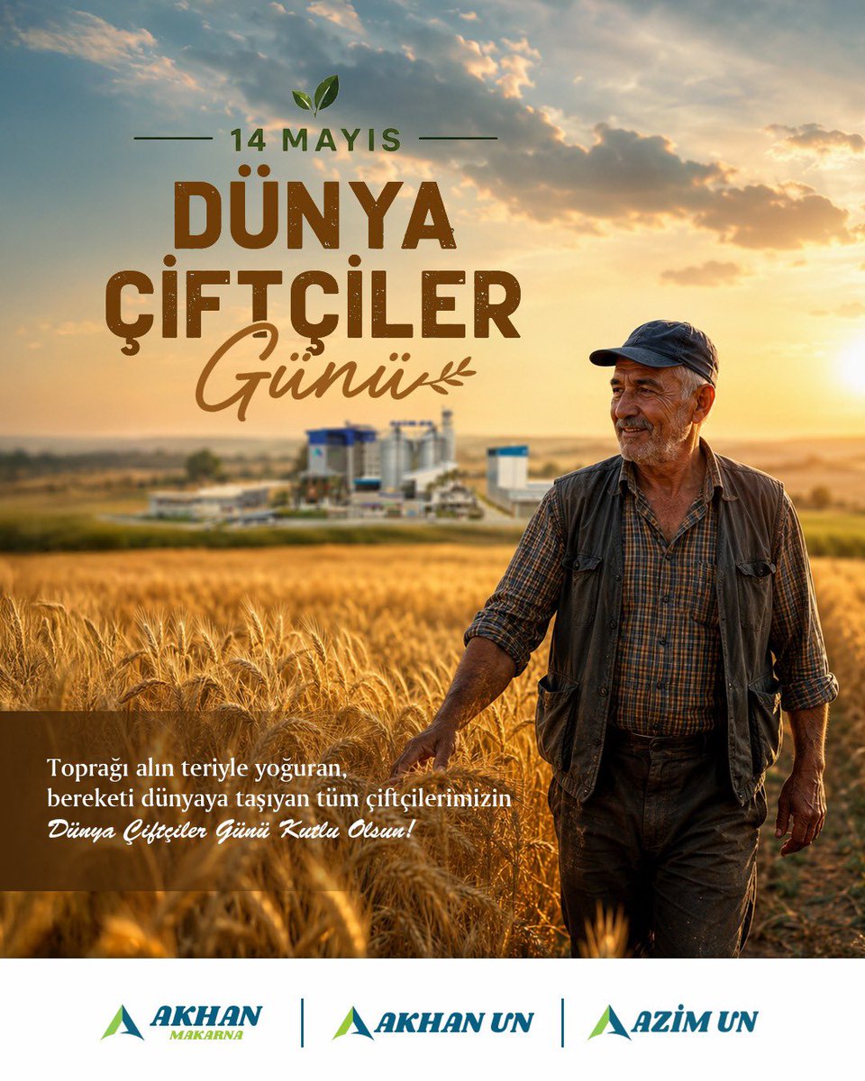 akhan_un's tweet photo. Toprağa emek veren, üretimin gücünü geleceğe taşıyan tüm çiftçilerimizin 14 Mayıs Dünya Çiftçiler Günü kutlu olsun. 

#Akhan #azimun https://t.co/nLqTK5w8BB