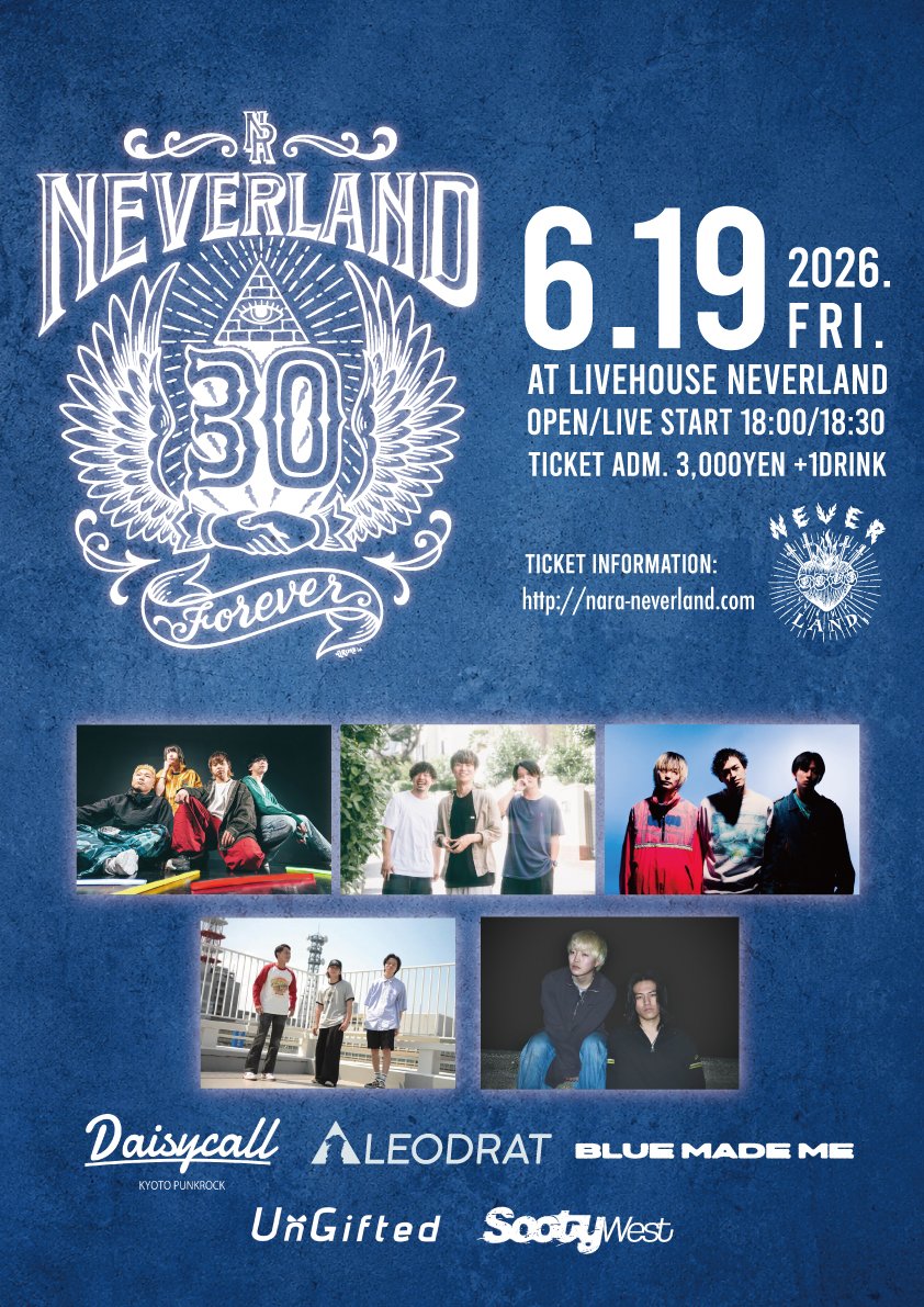 NEW SHOW ADD⚡️ 2026.6.19(fri.) 【NEVERLAND 30TH ANNIVERSARY