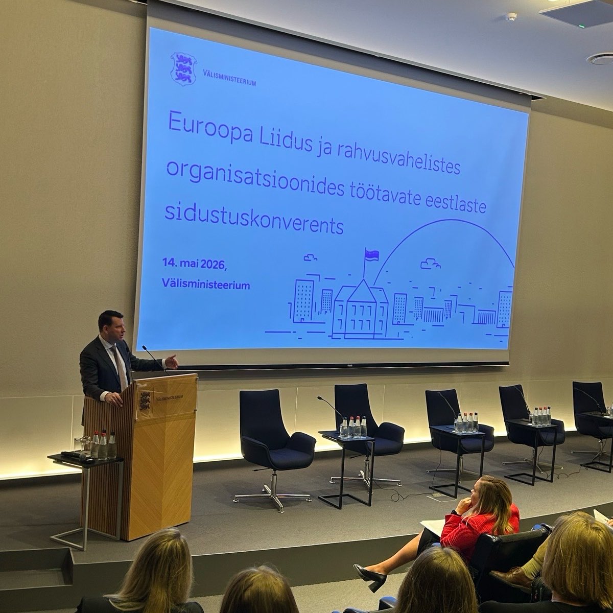 MFAestonia's tweet photo. Today we welcomed more than 100 Estonians 🇪🇪 working in the EU and other international organisations to our annual briefing and networking day in Tallinn.

The contribution of Estonian professionals abroad strengthens our voice, advances our values, and ensures that Estonia’s priorities are heard globally. Their work is essential to our security, prosperity, and international standing.

Thank you for your dedication and the important work you do every day.