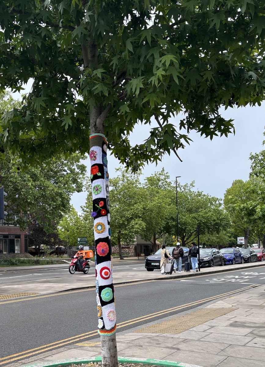 Feltham_Arts's tweet photo. KNIT &amp; NATURE
Feltham Arts Knit &amp; Natter group's beautifully crocheted tree scarves have been made to give colour and vibrancy to Feltham High Street. These handcrafted pieces have been created especially for Feltham Festival 2026 to add a pop of colour for your day. https://t.co/BUdIavXMco