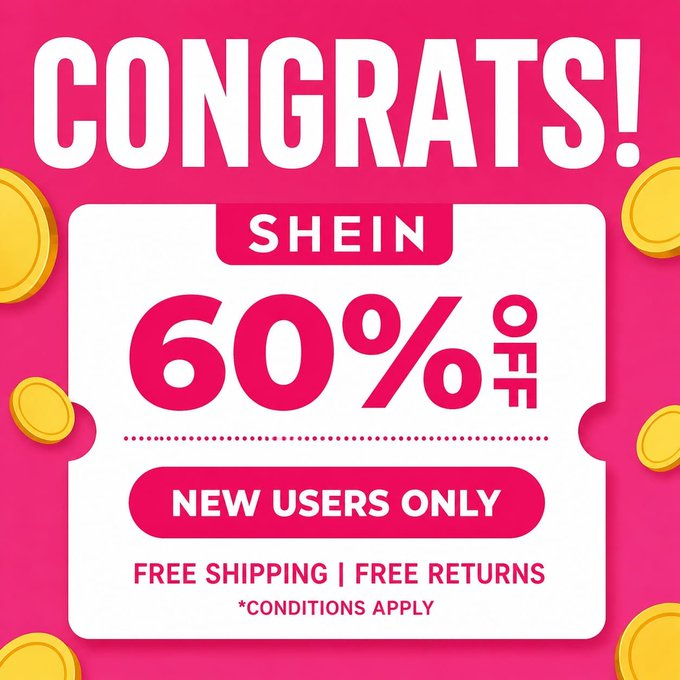 realmiladier's tweet photo. 🔥 SHEIN 60% OFF is LIVE! Don’t miss these verified SHEIN coupons &amp; SHEIN promo code deals—save BIG on your next haul 🛍️ Limited Time • Verified Deal • Today Only!👉 Grab your deal here: https://t.co/DMnkmBx0o5
#sheinpromocode #sheincoupon #sheindiscountcode #fashion #shopping https://t.co/r32JY1pcH9