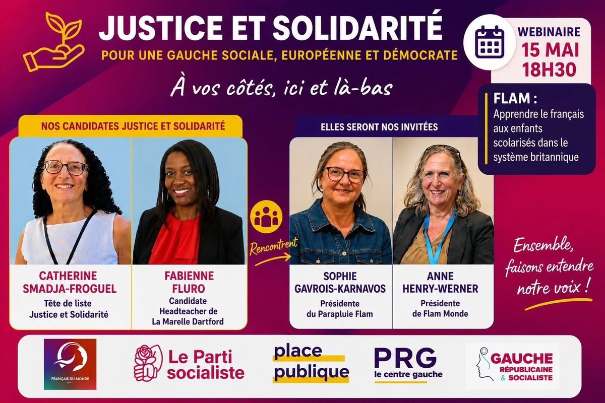 FFE_PS's tweet photo. Quelles solutions pour l’enseignement du français aux enfants francophones scolarisés dans le système britannique ?
—
Liste « Justice et Solidarité »
Réunion publique en ligne
🗓️ 15 mai à 18h30
—
#Consulaires 
#Consulaires2026 
#FLAM #Éducation https://t.co/C9TzYf9fpb