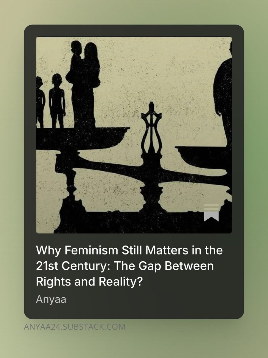 an_yaa24's tweet photo. If equality truly existed in practice, why would sustained global institutions still be required to push for it?

Read here...
https://t.co/61HBW41s9T

#feminism #substack #genderequality https://t.co/PctrZnCqWM