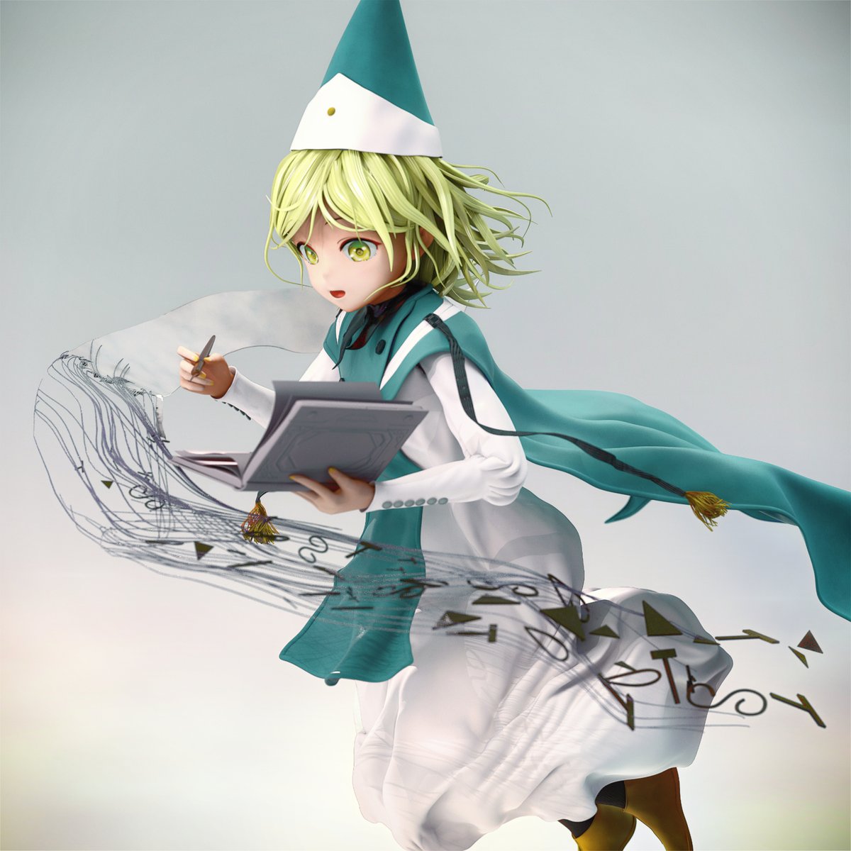 Metorapipe's tweet photo. 「とんがり帽子のアトリエ」（WIP）
二次創作FAを上げるのかな��珍しいかも。
2か月ぶりにZBrush触ったら作業感覚鈍ってたので、もっとスカルプトもやっていきたいですね https://t.co/XY3jN5YaCe