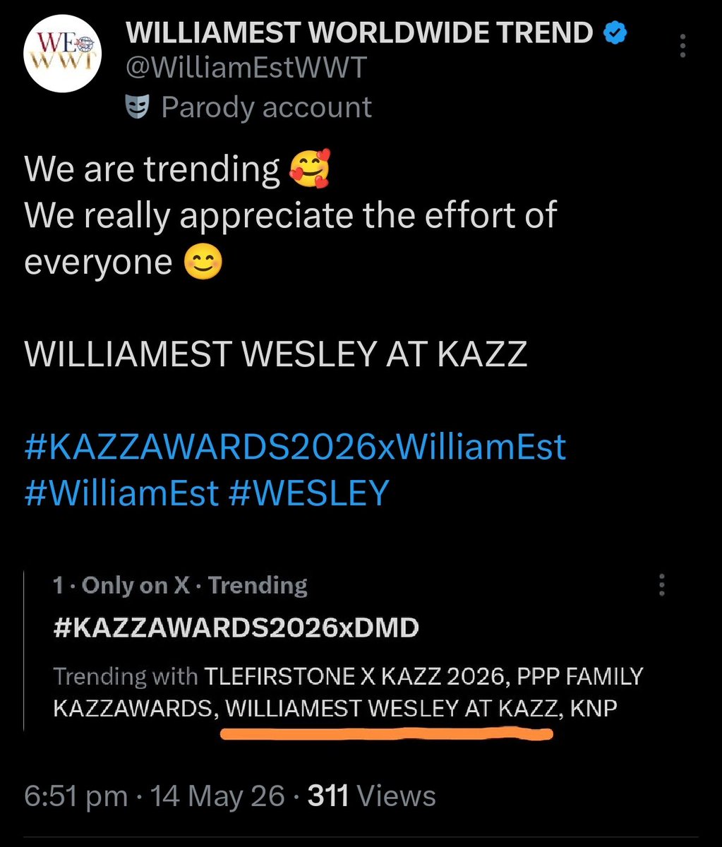 WILLIAMEST WORLDWIDE TREND tweet media