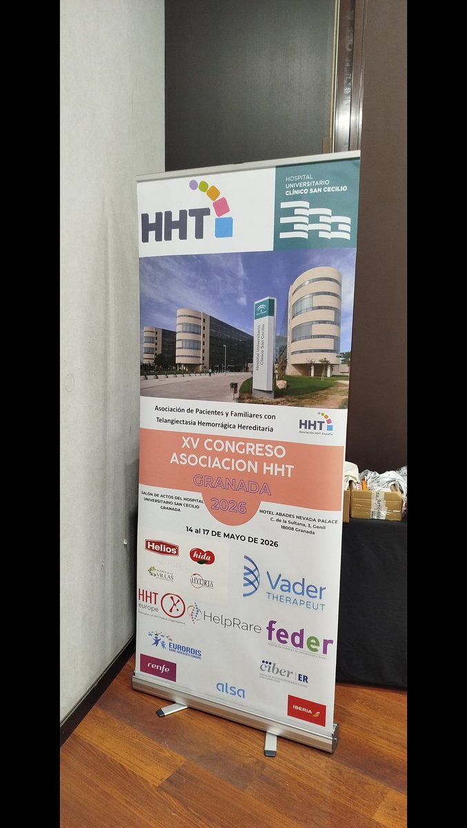 HHT_Spain's tweet photo. Calentando motores para el inicio de nuestro XV Congreso HHT España en Granada. 
Hoy con los talleres. El primero en colaboración con @FEDER_ONG, donde nos hablarán del acompañamiento emocional para pacientes y familias.
Después, tendrá lugar un taller por grupos territoriales https://t.co/IXDWYkCwic