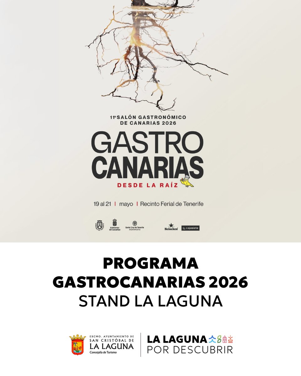 Turismo_LL's tweet photo. Volvemos a estar presentes en @GastroCanarias con un amplio programa que pone en valor nuestra gastronomía 👏

👉 Les compartimos las diferentes actividades que tendrán lugar en nuestro stand "La Laguna Por Descubrir" del 19 al 21 de mayo en el Recinto Ferial de Tenerife. https://t.co/vnXH0ihm6E