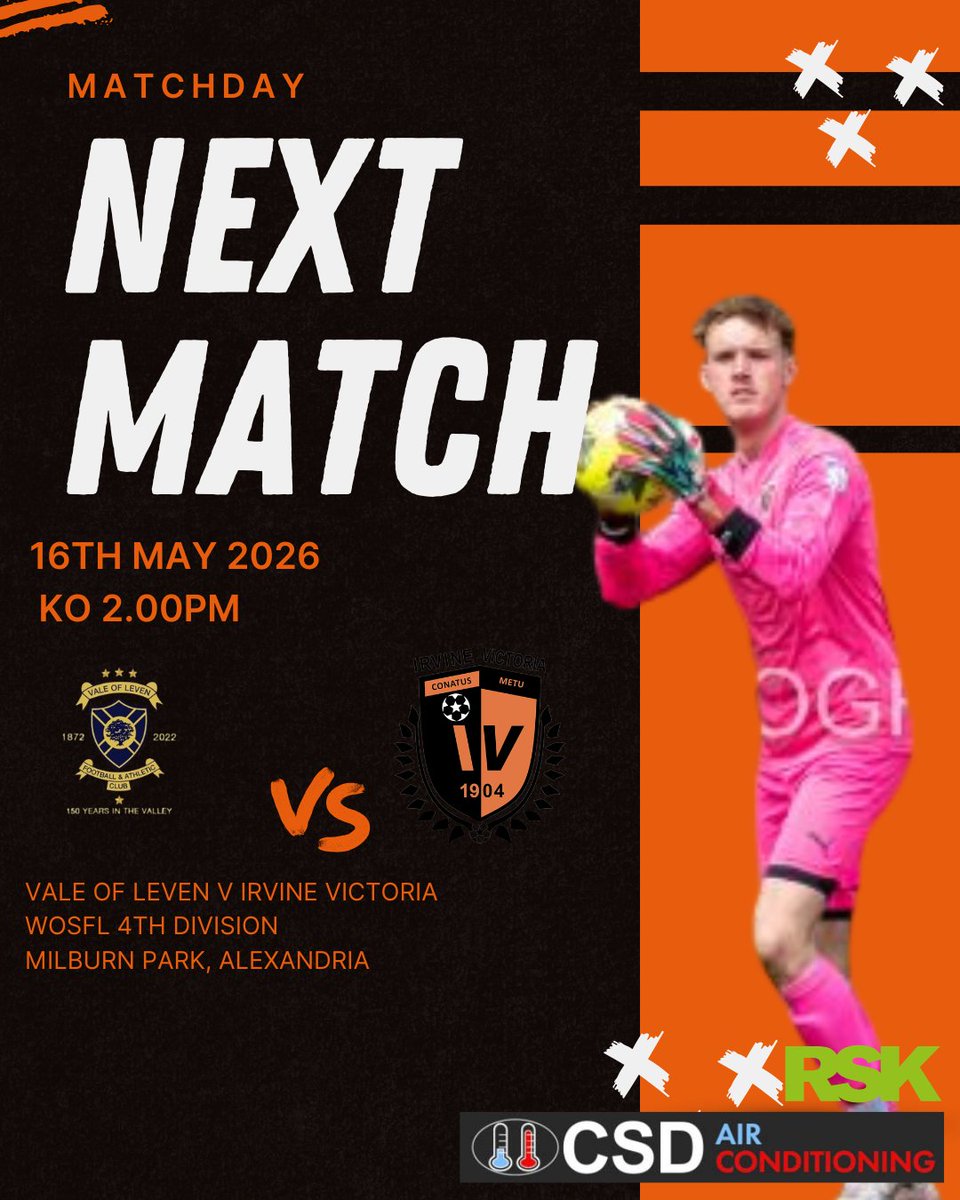 IrvineVictoria's tweet photo. This Saturday is the last game of the season as we travel to Alexandria to take on Vale of Leven. https://t.co/kJ6hb9ghp7