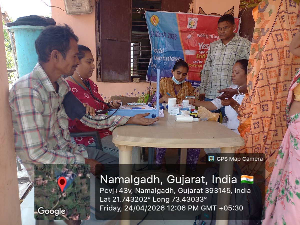 thonandod's tweet photo. Date - 24-04-2026 - Monday
*TB Mukt Bharat Abhiyan 2.0,100 Days Campaign, "Gaon Gaon Sheher Sheher" Ayushyman Arogya Shivir at High Risk -Village - Namalgadh  Ta.Nandod,Dist Narmada#TBMuktBharat #TBharegadeshjitega #Endtb #GaonGaonSheherSheher
@tb_narmada
@CDHONARMADA
@NtepGuj https://t.co/5wNRGhiR29