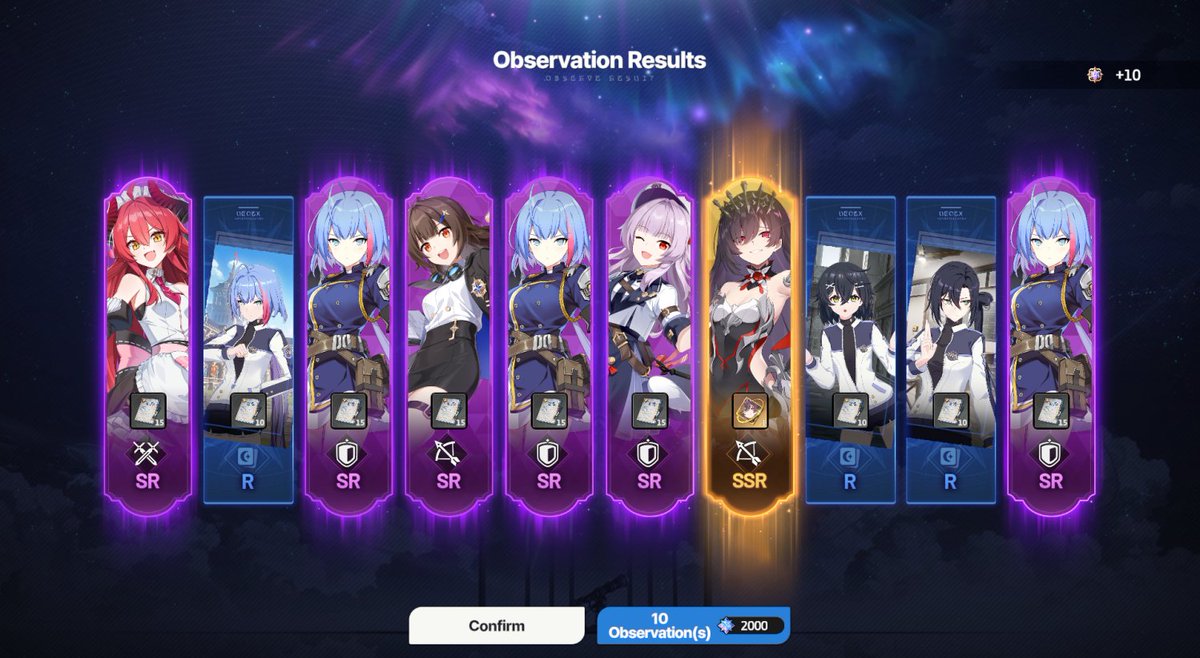 Shbairo's tweet photo. somehow got these 2 when the rates for cosmics is so low, also got bunny char from a fake out, took 90 for 5 ssrs (kyra isnt worth bragging about), arcana in 10 even though its a reused universal 6% atk/crit rate https://t.co/uvqKRHmlst