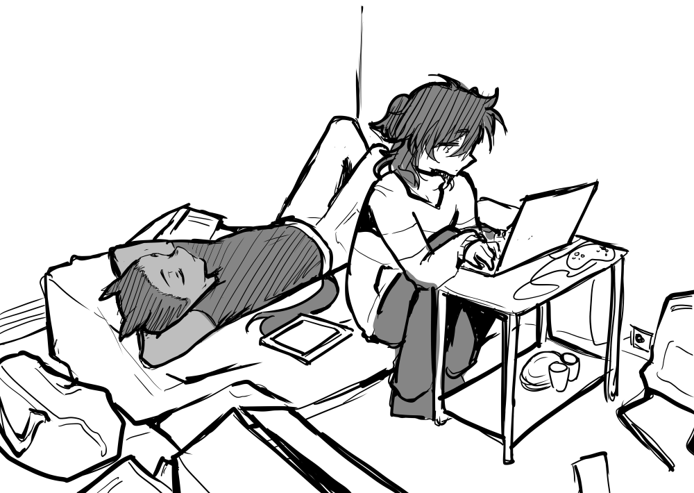 Machibarusu's tweet photo. -=- A Life to Live Together - Snapshot #086 -=-

Living in a cramped apartment is tough... Luckily, these two get along great!

Illustration by @AyuumikoChan https://t.co/K9DS2ZFE9b