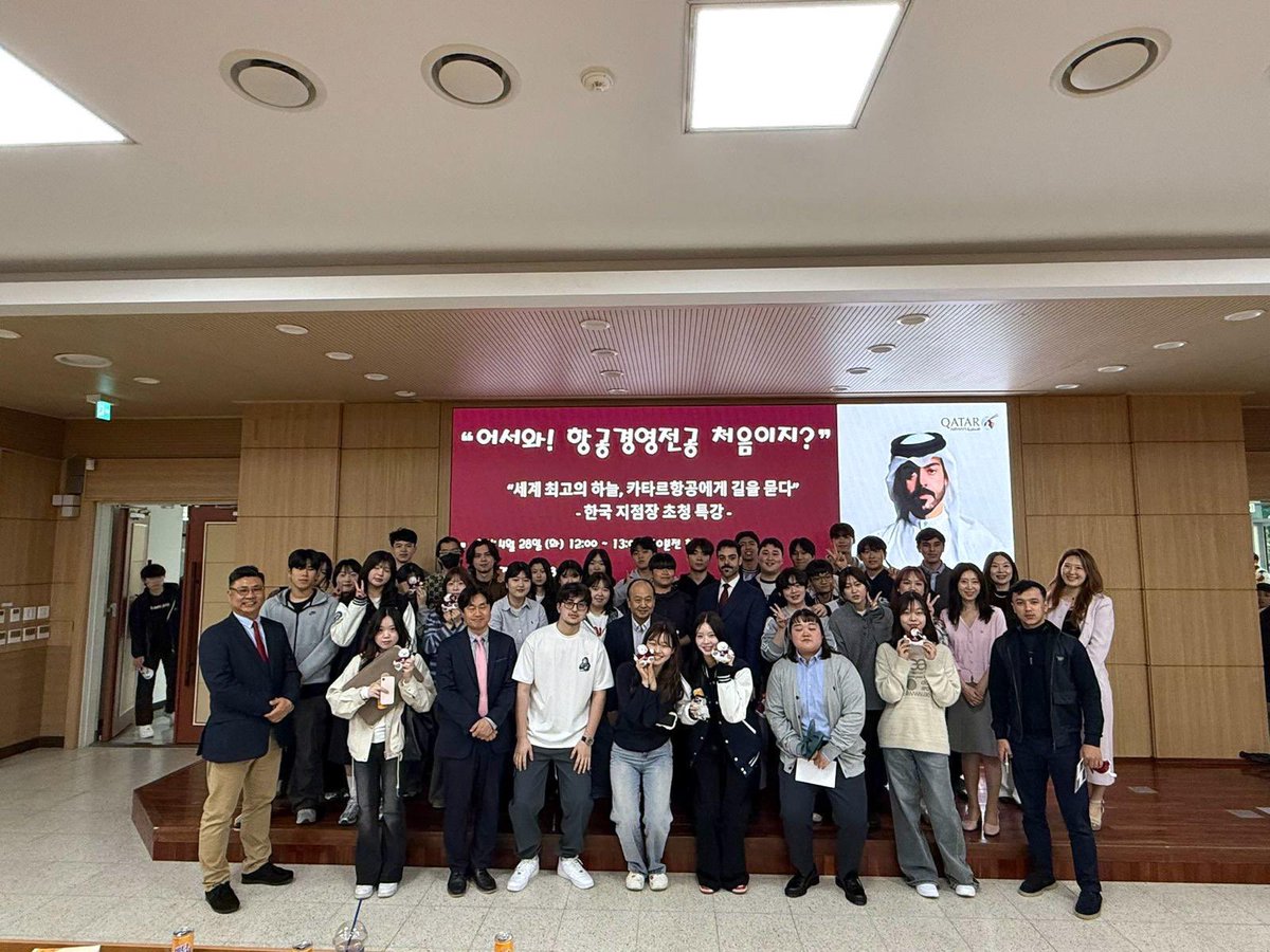 policyCollege's tweet photo. #CPP graduate Ahmed Sharbak recently joined Korea Aerospace University as a guest lecturer, engaging with Aviation Management students and future industry leaders on the evolving global aviation landscape.

Read https://t.co/NlCcew6jRO https://t.co/NE8YMVf5zm