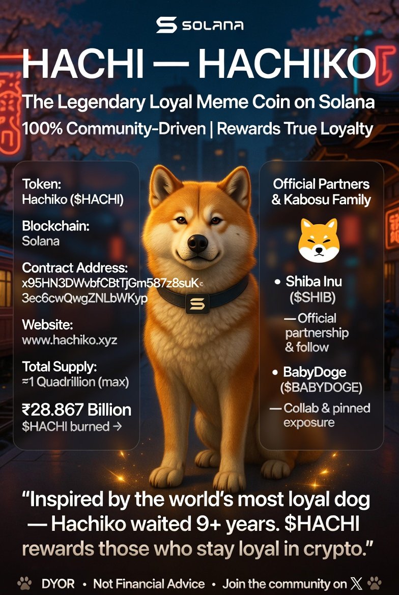 crypt0l0ver82's tweet photo. @KarollinaOk Goodmorning, 

The next is $hachi 

Just buy the loyal tokens like hachi and not the rug shit on pump.

@HachikoS0L https://t.co/F3TZ7Yygn4