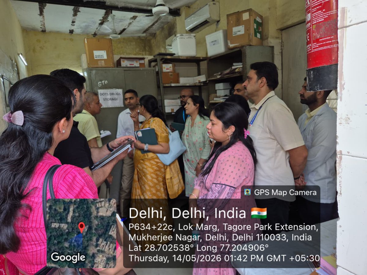 DelhiStateNTEP's tweet photo. Dr. Shobini Rajan, DDG (TB), MoHFW, GoI visited RBIPMT &amp; Chest Clinic KCC today for the supportive supervision of the #TBMuktBharat Abhiyaan. The visit focused on strengthening implementation and accelerating efforts towards a TB-free India.
@MoHFW_INDIA @TbDivision @NHM_Delhi https://t.co/7fchGWnIOf