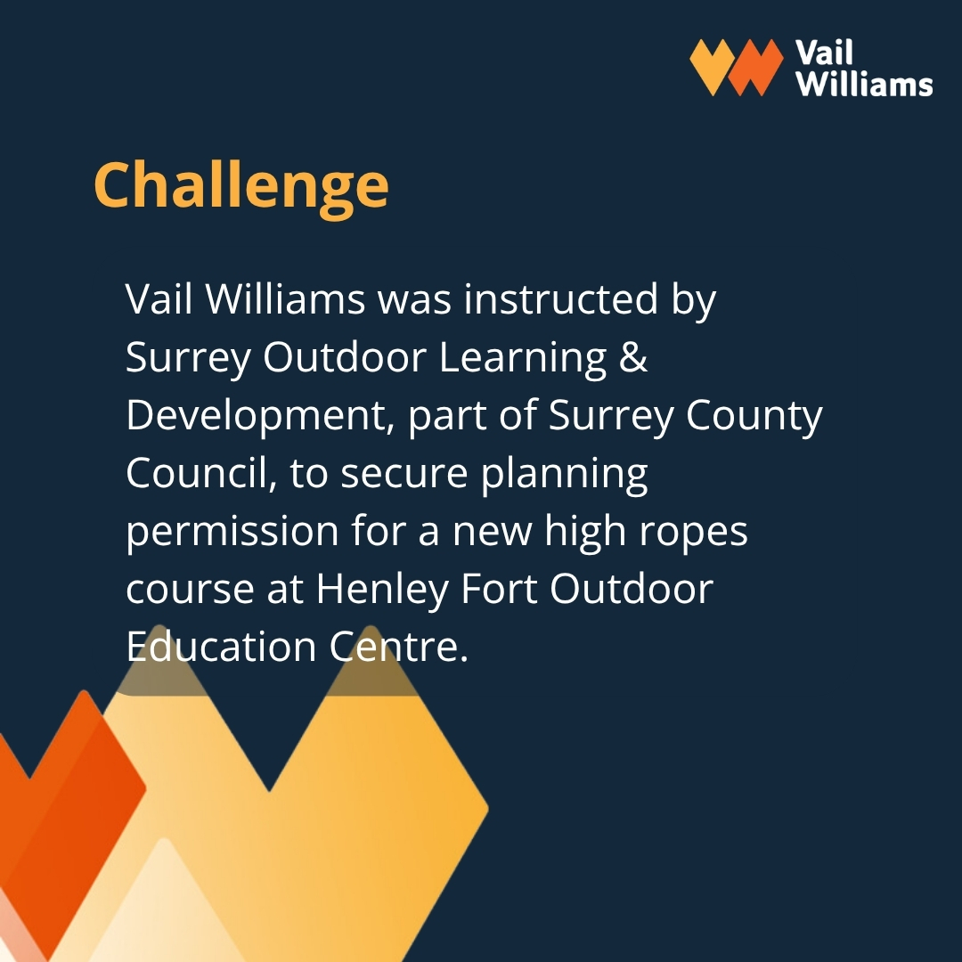 VailWilliams's tweet photo. 📝Case Study: Surrey Outdoor Learning and Development

Discover how we supported @SOLDoutdoors, part of @SurreyNews,  to secure #planningpermission for a new high ropes course at Henley Fort Outdoor Education Centre.

https://t.co/EveT77oBBv https://t.co/6nJP4pK4o8
