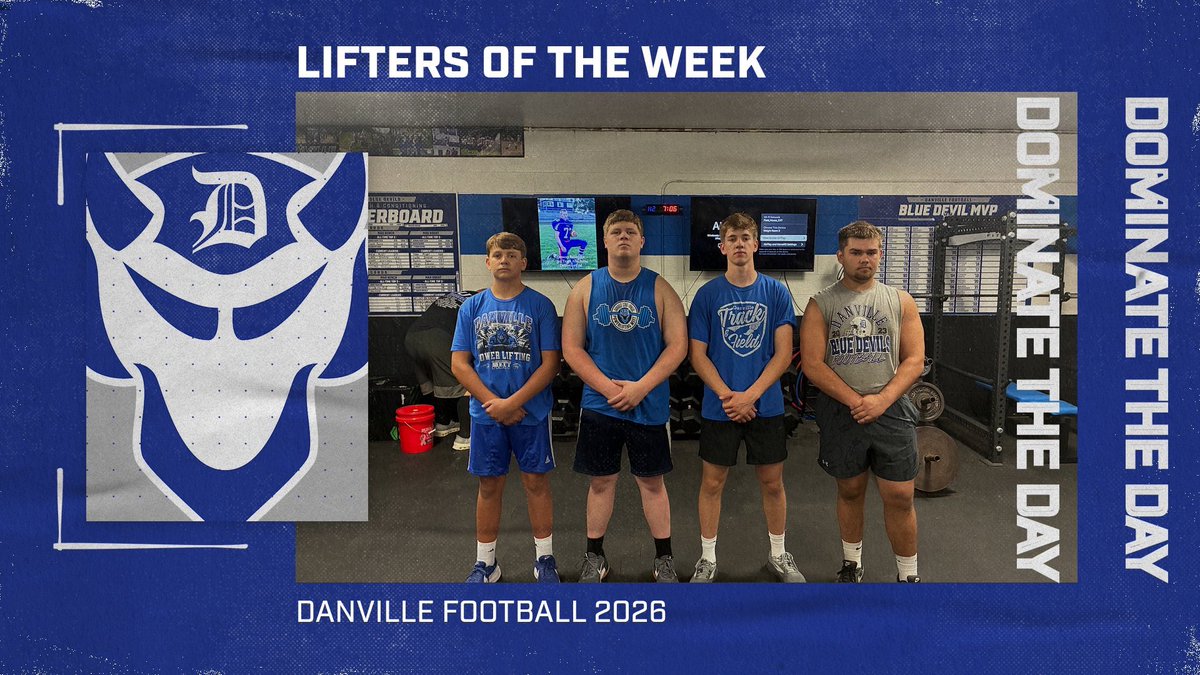 BlueDevilFBall4's tweet photo. Week #16 Lifters of the week! Good job men!
Freshman Easton Looney                                           Junior Carter Wittel                                            Sophomore Parker Proper                                          Senior Sylas Mizer 
#DominateTheDay https://t.co/lxYYr0pfFF