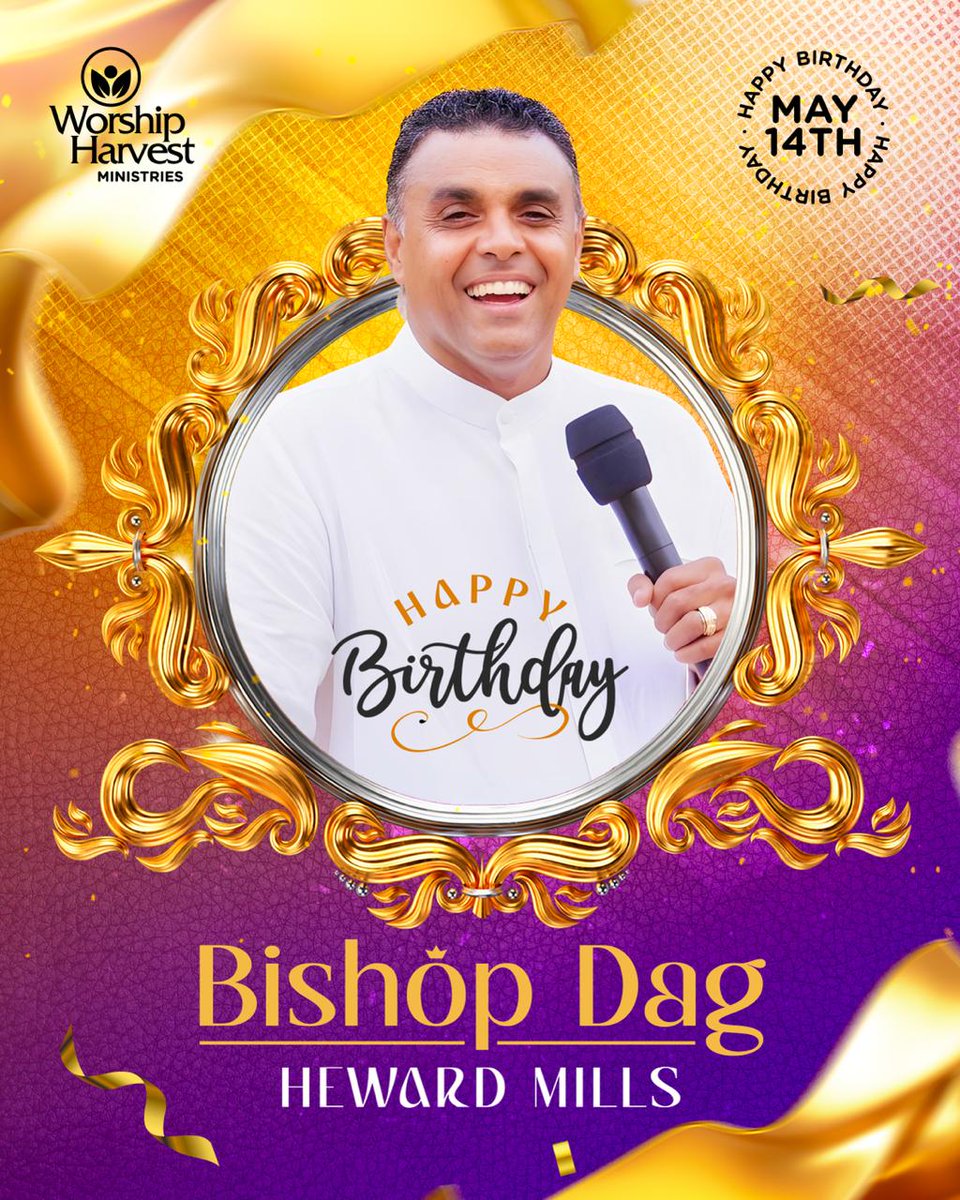 worship_harvest's tweet photo. A very Happy Birthday to a General in the faith! 

Bishop Dag, your leadership and devotion have been a catalyst for the Worship Harvest Family. We celebrate the grace of God upon your life today and always. 

#Birthday
#DagHewardMills
#WorshipHarvest https://t.co/CiS7oqCWMW