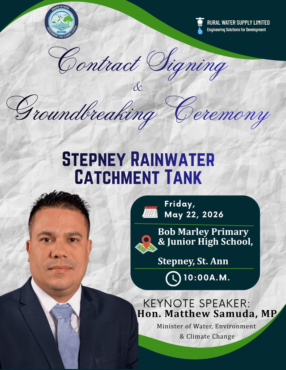 zaviamayne's tweet photo. Big moves for Southwest St. Ann 

This project represents government investments exceeding $100 million and is  a vital step forward in sustainable water solutions for the community and wider constituency.

​​#WaterSecurity #StAnnSouthWestern #ZaviaMayne #Mayneland https://t.co/eia7hESYvR