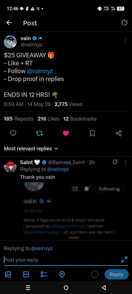 KingWeb370919's tweet photo. @vainxyz Thank you sir✅ https://t.co/RRK8ZqeJr4